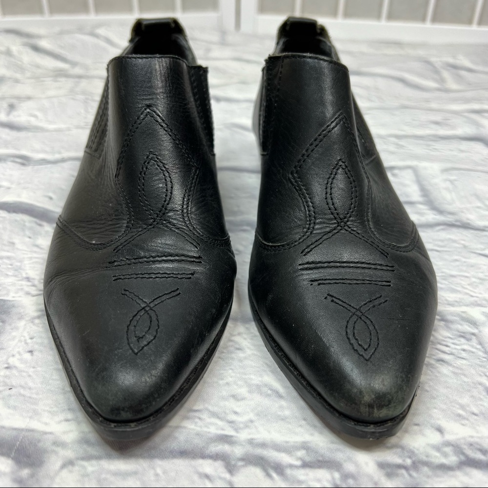 MOOTSIE TOOTSIES Butch Black Slip On Pointed Ankle Booties 7 - Picture 10 of 16